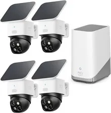 eufy SoloCam S340 Solar Wireless Outdoor Camera 4-Cam Kit 360 Pan & Tilt Wi-Fi
