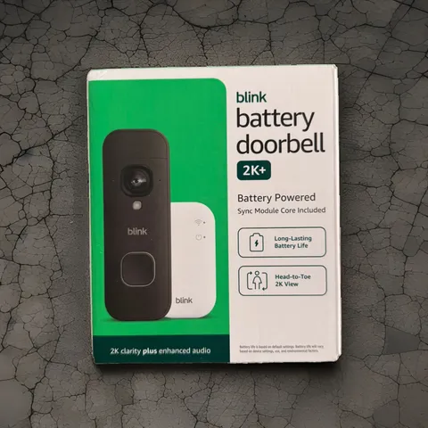 Blink - Battery Doorbell 2K+ Sync Module Core included Wireless video Camera