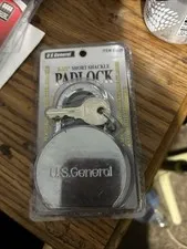 Padlock US General 2-1/2" short shackle padlock super strong 3 keys new