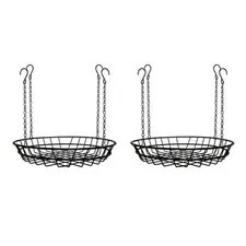 Black Adjustable Plant Risers 2 Pack for Round Square Pots Indoor Outdoor