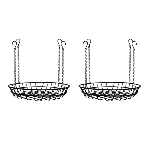 Black Adjustable Plant Risers 2 Pack for Round Square Pots Indoor Outdoor