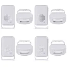 Weatherproof PIR Motion Detector Driveway Alarm Indoor/Outdoor Property 4 Packs