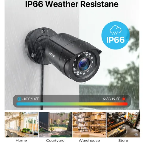 ZOSI 8VN-106B8S-10-US H.265+ 8CH 5MP Lite CCTV Security Cameras Weatherproof,