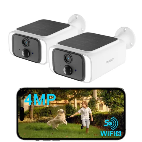blurams 4MP Solar Security Camera Wireless Outdoor Dual-Band WiFi 6