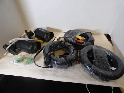 Night Owl 2.0 Camera Lot x 2 Cameras & 60 ft Cable Wires x 3 CM-HDA10B-BU-SGS