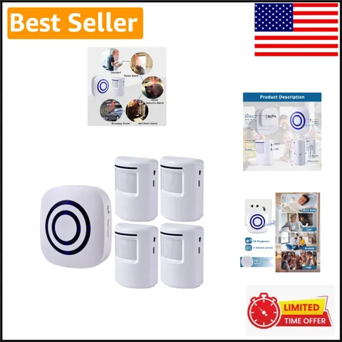 Ultimate Wireless Driveway Security Alarm System - Includes 4 Sensors & Receiver