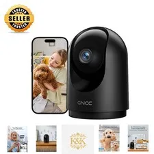 2K Indoor Security Camera with Night Vision & Two-Way Audio - Home Protection