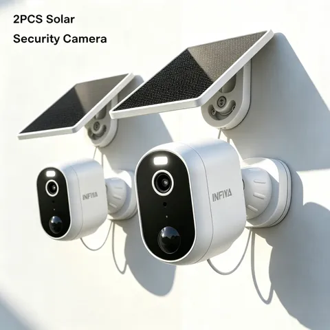 2PCS INFIYA Z1 Solar Powered Camera 2K Wireless Outdoor WiFi Night Vision Home