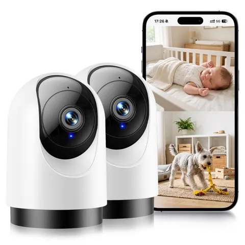 YOTON Indoor Security Camera 2pcs, 2K 360° Wi-Fi Baby Monitor & Pet 2-pack