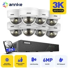 ANNKE 8CH 8MP NVR 5MP POE Security Camera System Audio Recording AI Detection 