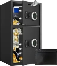 6.0 Cub Home Safe with Fireproof Waterproof Bag, Digital Safe Box with Drop Slot
