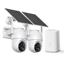 SEHMUA Solar Security Cameras Wireless Outdoor with Built-in Local White
