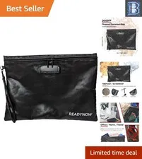 Secure Fireproof Zipper Bag for A4 Documents - Waterproof & Anti-Theft Features