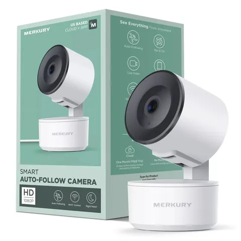 Merkury Smart Auto-Follow Indoor Camera - Requires 2.4 GHz Wi-Fi (MI-CW054)™