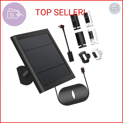 1 Pack - Solar Panel for Ring Security Camera Spotlight Cam Plus/Pro(Battery) St