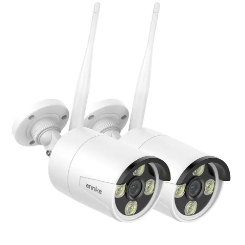 2-Pack Indoor/Outdoor 5MP Bullet Wireless Security Camera with IP66 Weatherpr...