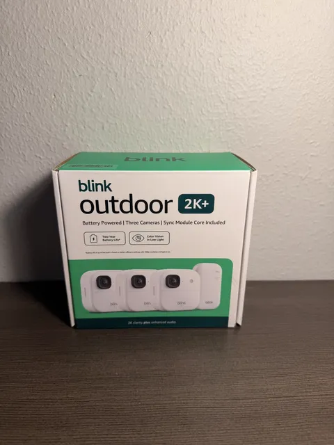 NEW: Blink Outdoor 2K+ Wireless Security Cameras 3 Camera System (White) SEALED