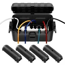 RESTMO 5-Piece Outdoor Waterproof Electrical Box Set – Extra Large, Black