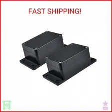 Pinfox 2 Pack IP65 Electronic Project Box Plastic ABS Waterproof Black Junction