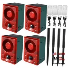 Pcs Solar Outdoor Motion Sensor Alarm with Stake Gunshot Sound Dog 4 Red