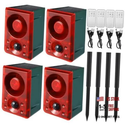 Pcs Solar Outdoor Motion Sensor Alarm with Stake Gunshot Sound Dog 4 Red