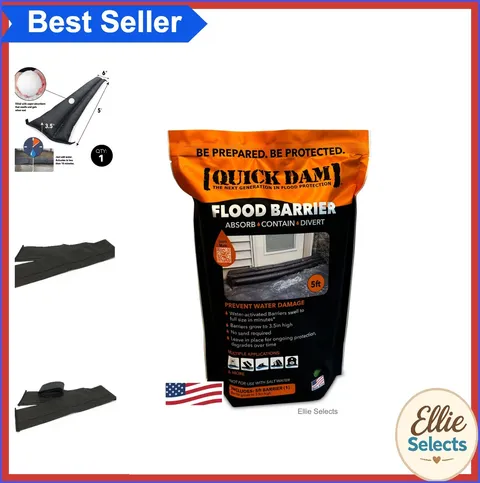 Water Activated Flood Barrier 5 Foot Reusable Absorbers Diverting Rain Spills