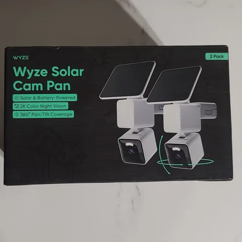 Wyze Solar Cam Pan 2-Pack 2K HD Color Night Vision Outdoor Wi-Fi IP65