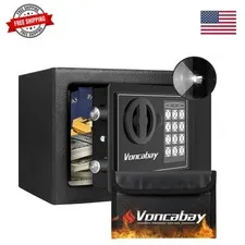 Money Safe Box for Home with Digital Keypad, 0.23 Cu. Ft., Black | Alloy Stee...