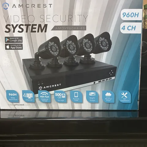 Amcrest AMDV960H4-4B 960H 4CH DVR Kit 4 Cameras 500GB Night Vision Black