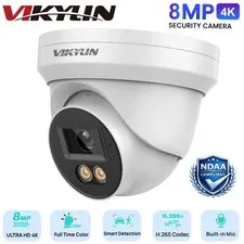 VIKYLIN 4K 8MP PoE IP Security Camera 24/7 Full Color Night Vision Outdoor Onvif