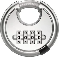 Combination Lock, Stainless Steel Disc Padlock with Hardened Steel 1 Silver
