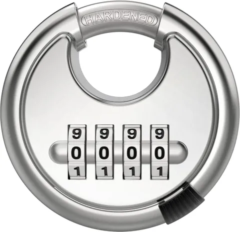 Combination Lock, Stainless Steel Disc Padlock with Hardened Steel 1 Silver