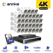ANNKE 32CH 12MP NVR 4K Audio POE Security IP Camera System AI Color Night Vision