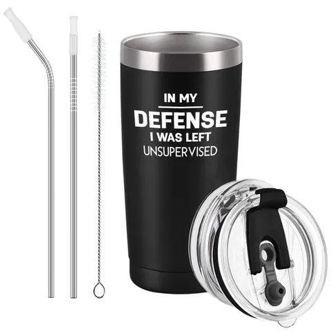 in My Defense I Was Left Unsupervised Stainless Steel Insulated Travel Tumble...