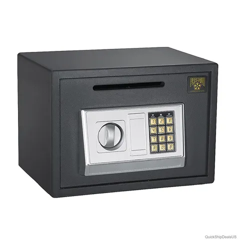 Digital Depository Safe with Keypad and 2 Keys Compact Cash Drop Box for Home