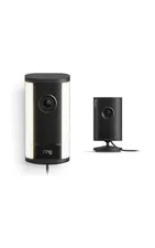 Ring Spotlight Cam Pro, Plug-In (Newest Model), Black with Indoor Cam Plus, Blac