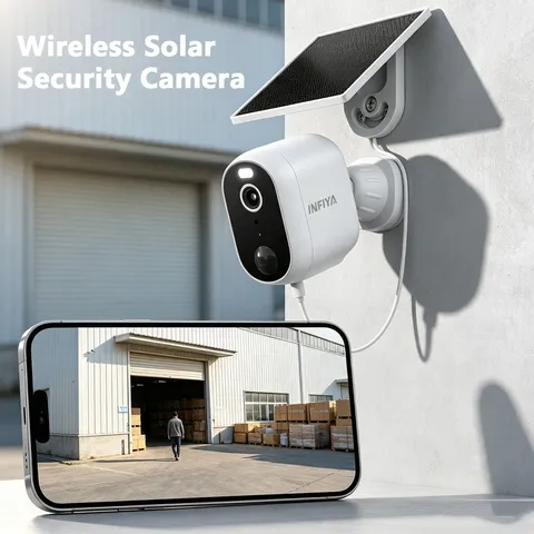 INFIYA Outdoor Home Solar Security Camera Wireless 2K 2-Way Audio PIR Detection