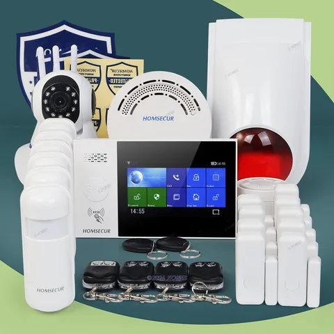 HOMSECUR Wireless WIFI 4G GSM LCD Home Alarm System Touch Screen