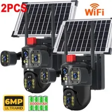 4K HD WiFi Camara De Seguridad Solar Para Exterior Inalambricas Vision Nocturna