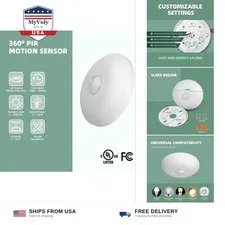ECOELER PIR Ceiling Sensor Switch, Hard-Wired Occupancy Motion Sensor with Sl...
