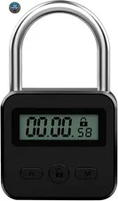 Metal Timer Lock - Electronic Time Padlock with LCD Display - USB Rechargeable (