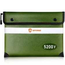 5200F Fireproof Document Money Bag Heat Insulated Safe Pouch Zipper 8 Layers