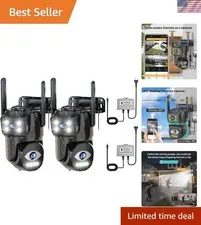 Weatherproof 2K WiFi Security Camera with PTZ Motion Tracking & 24/7 Record