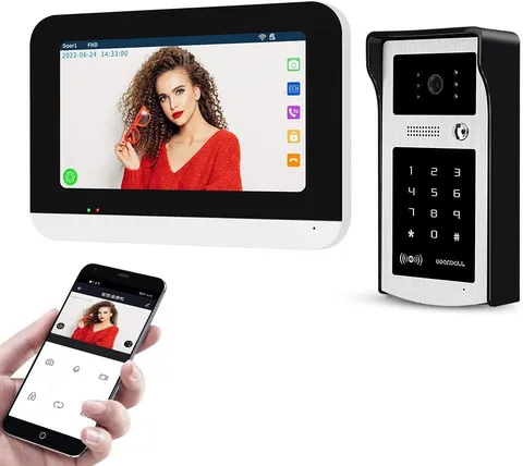 7 Inch 1080P Wifi Smart Video Door Phone Intercom System for 1-Family House,Touc