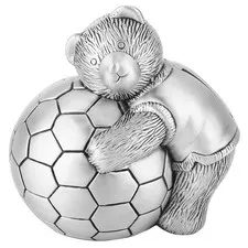 Cute Bear Football Money Box Saving Pot Piggy Bank For Kids Room Decor For