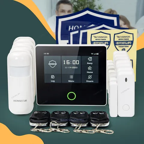 HOMSECUR Wireless WIFI 4G 2G LCD SMS Autodial Home Security 4.3" Alarm System