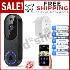 Video Doorbell 1080p HD Camera WI-FI Night Vision Motion Detection Wireless 2.4G