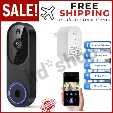 Video Doorbell 1080p HD Camera WI-FI Night Vision Motion Detection Wireless 2.4G