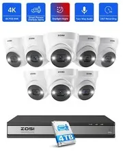 ZOSI 16CH NVR 4K POE Outdoor Security IP Camera CCTV System Night Vision 4TB HDD