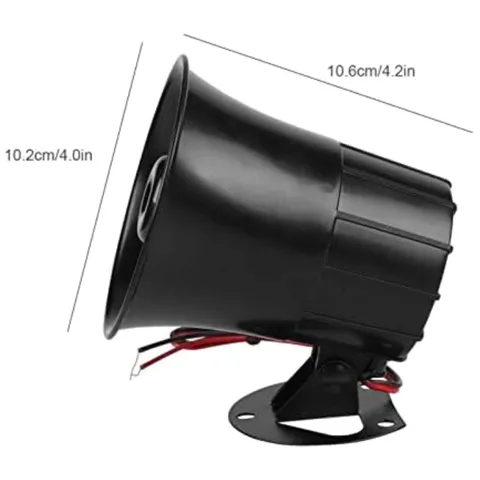 DC6-13V 120dB Alarm Siren ABS Shell Metal Bracket